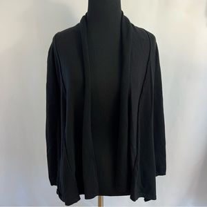 ZARA Knit Sweater Open Front Lightweight Cardigan Size M Medium Black